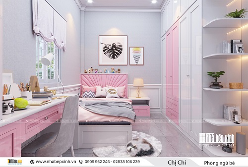 Thiết kế nội thất phòng ngủ bé gái đẹp - NBX450